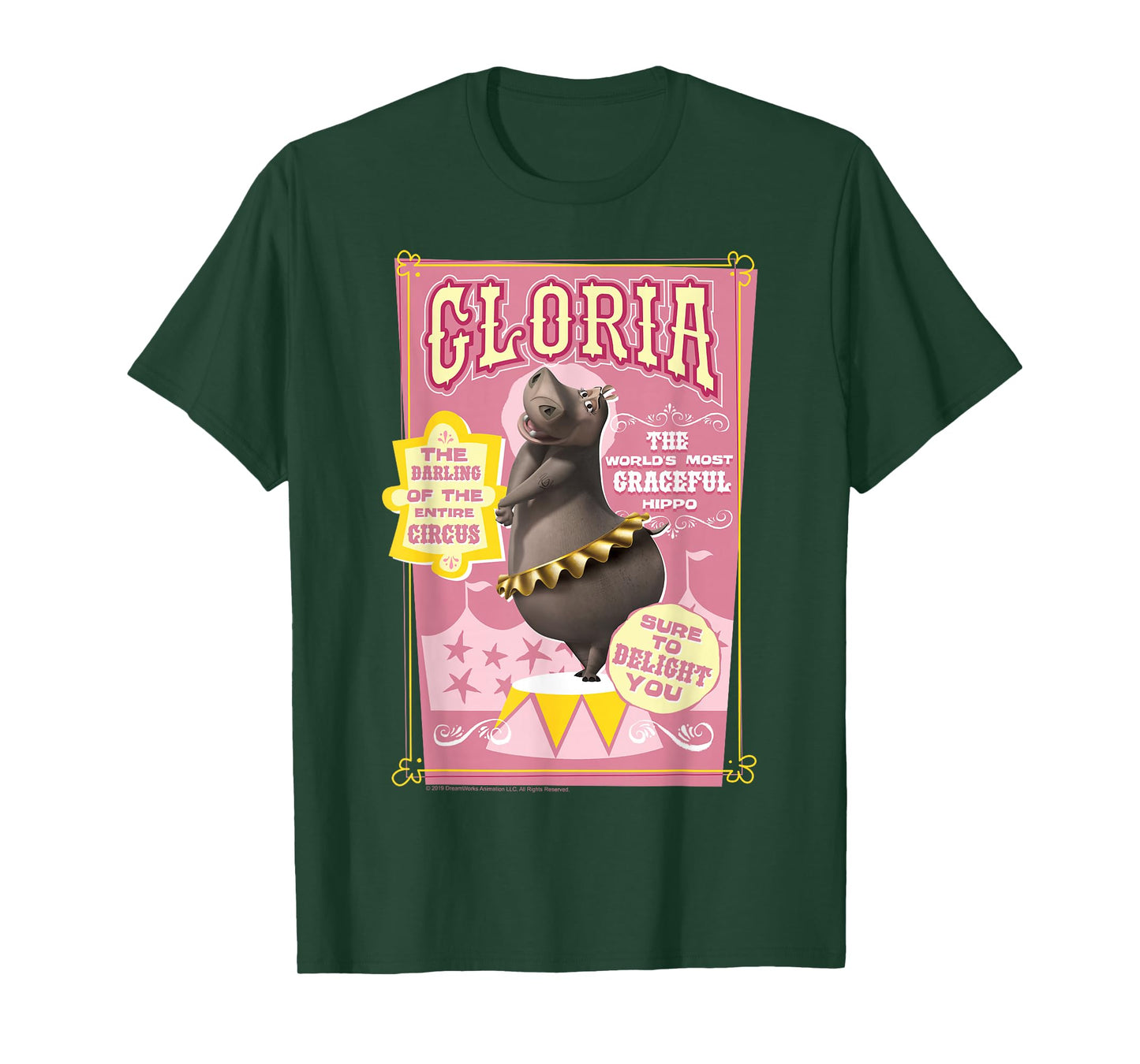 Madagascar Gloria Circus T-Shirt, Men's Black Small Classic Fit Crew Neck Short Sleeve T-Shirt