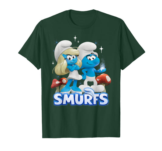 Smurfs Movie Smurfette and No Name Portrait Cartoon T-Shirt