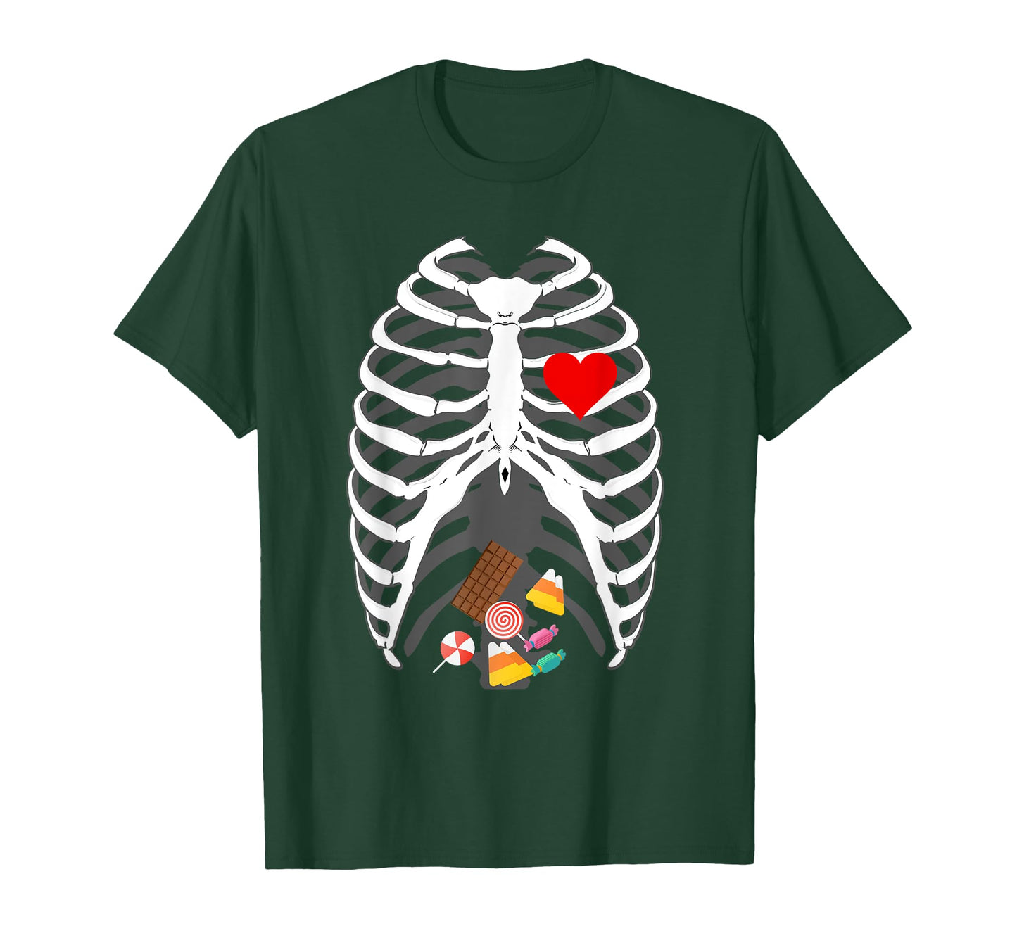 Halloween skeleton X-Ray Candy Belly funny Halloween costume T-Shirt
