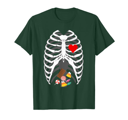 Halloween skeleton X-Ray Candy Belly funny Halloween costume T-Shirt