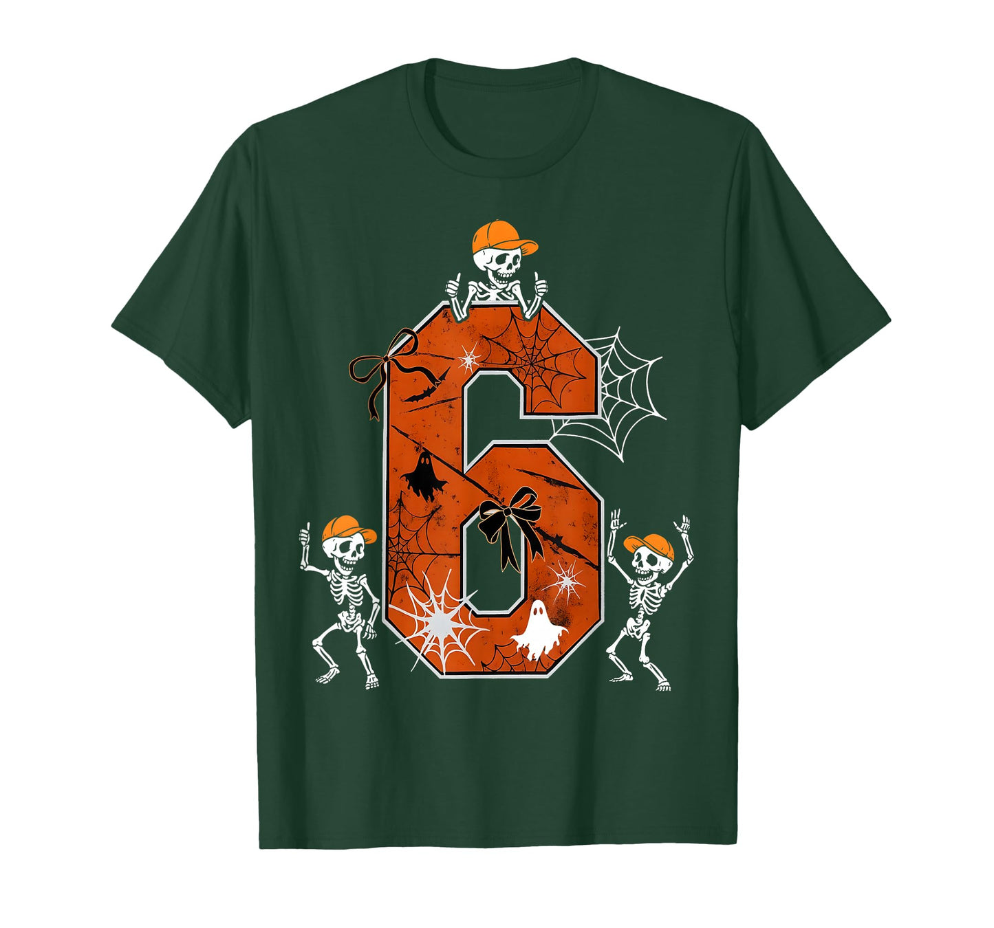 HUGvyn Six Seven Meme 6 7 Halloween Costume Dancing Skeleton T-Shirt