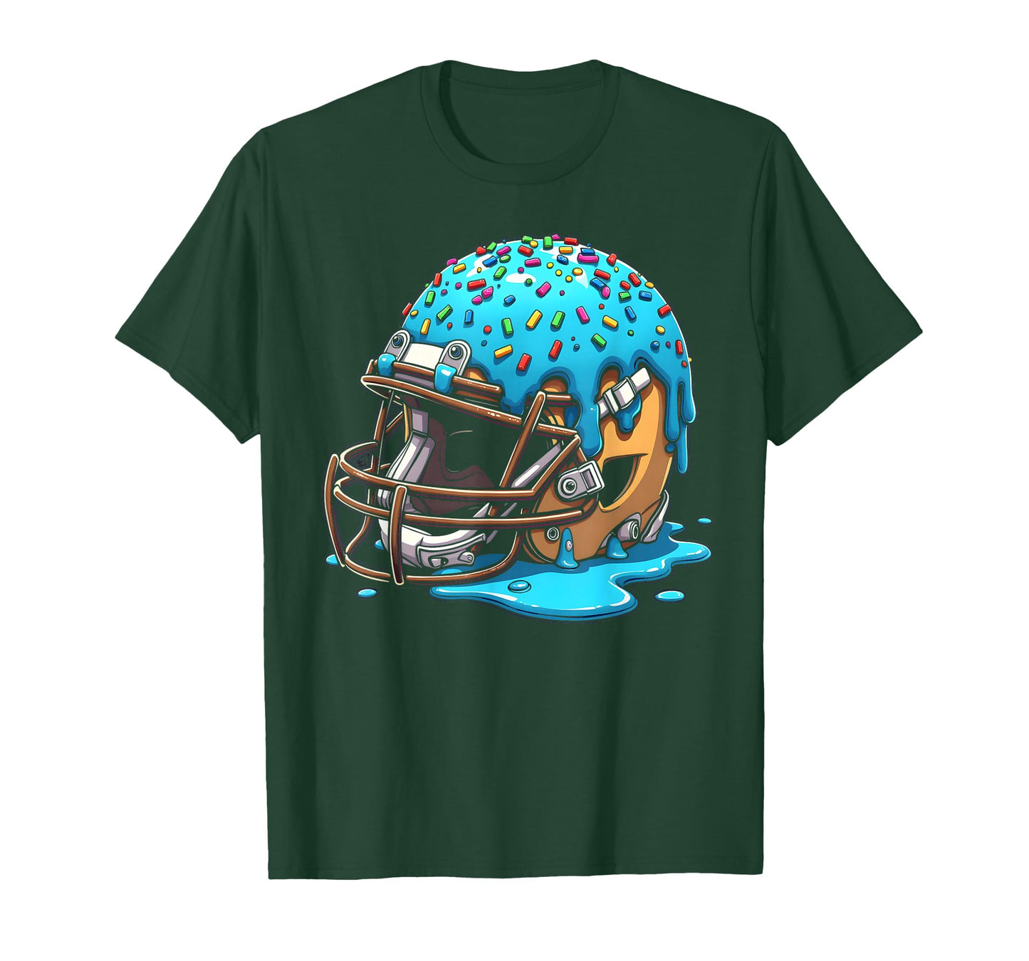 Football Drip Boys Tie Dye Football Ice Cream With Sprinkles T-Shirt