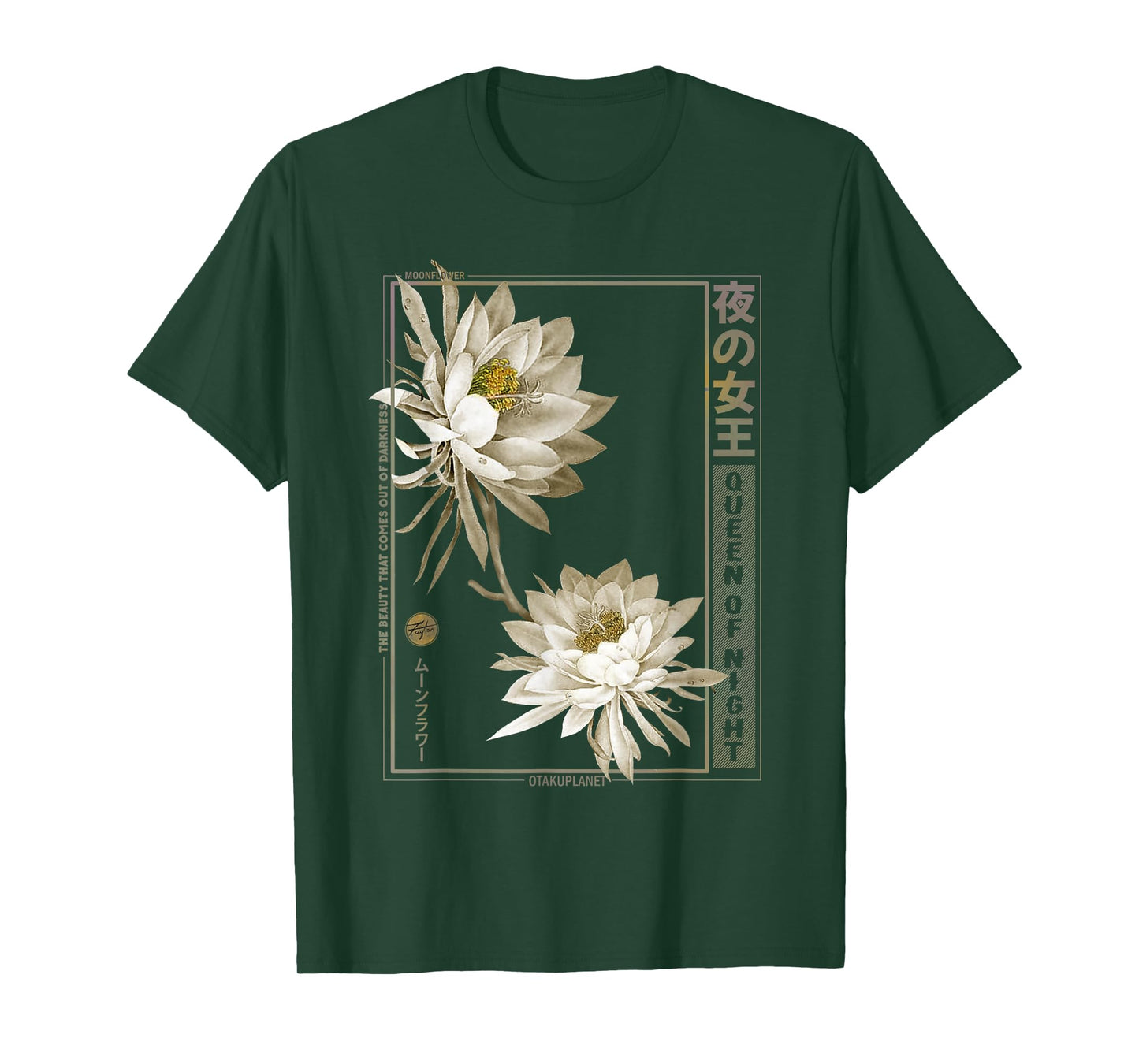 Anime Moon Flower in Japanese Anime Vaporwave Floral Dress T-Shirt