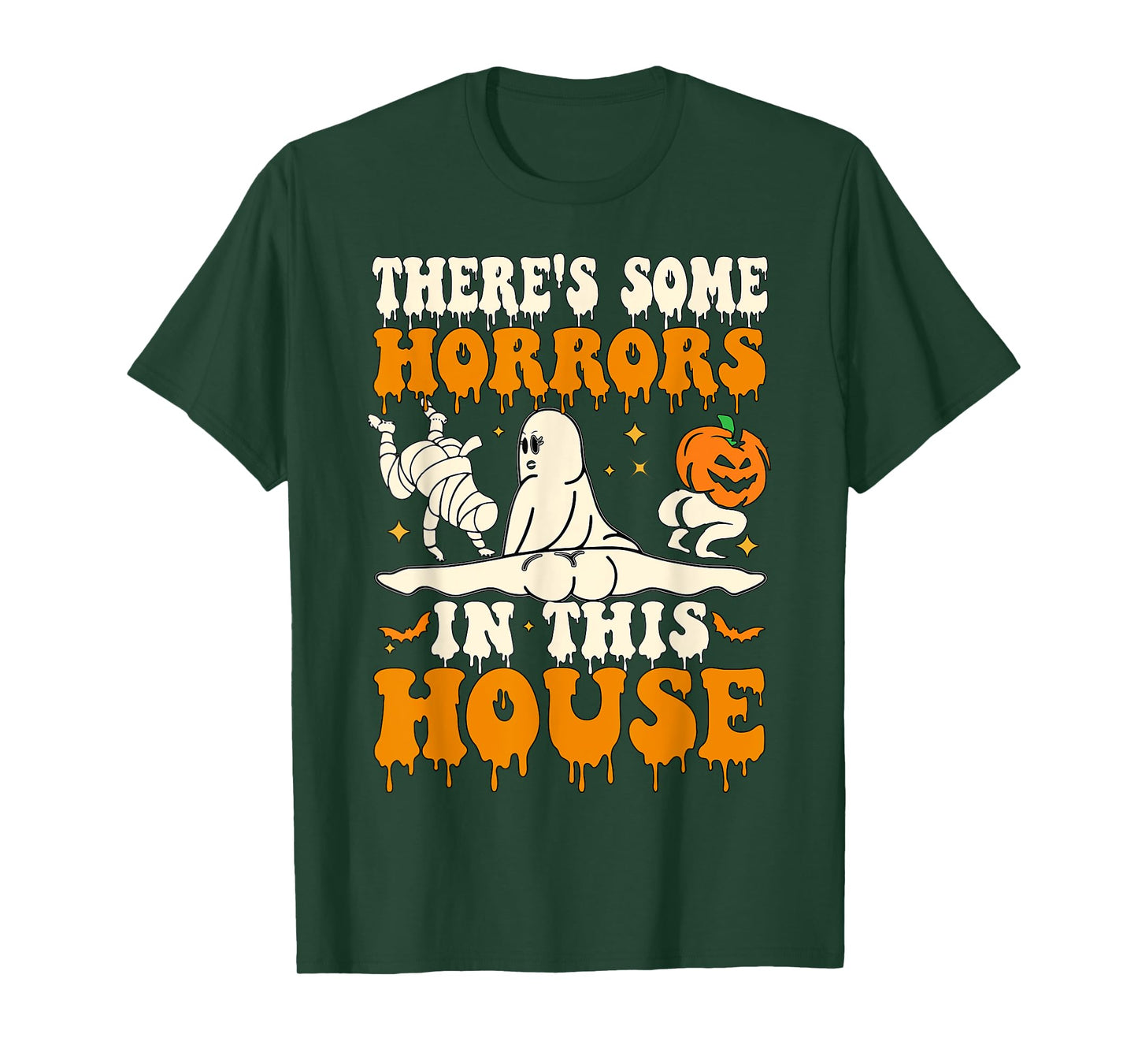 There's Some Horrors In This House Funny Ghost Halloween T-Shirt