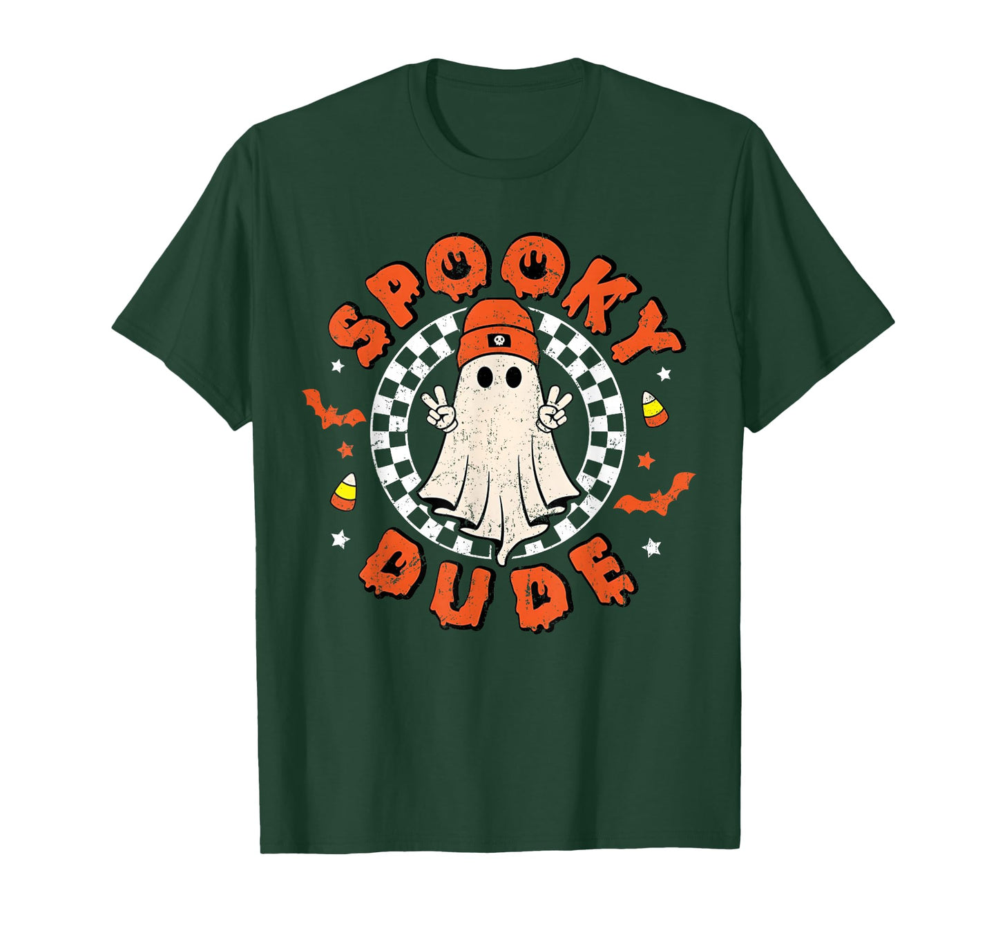 Spooky Dude Funny Ghost Toddler Boys Kids Retro Halloween T-Shirt