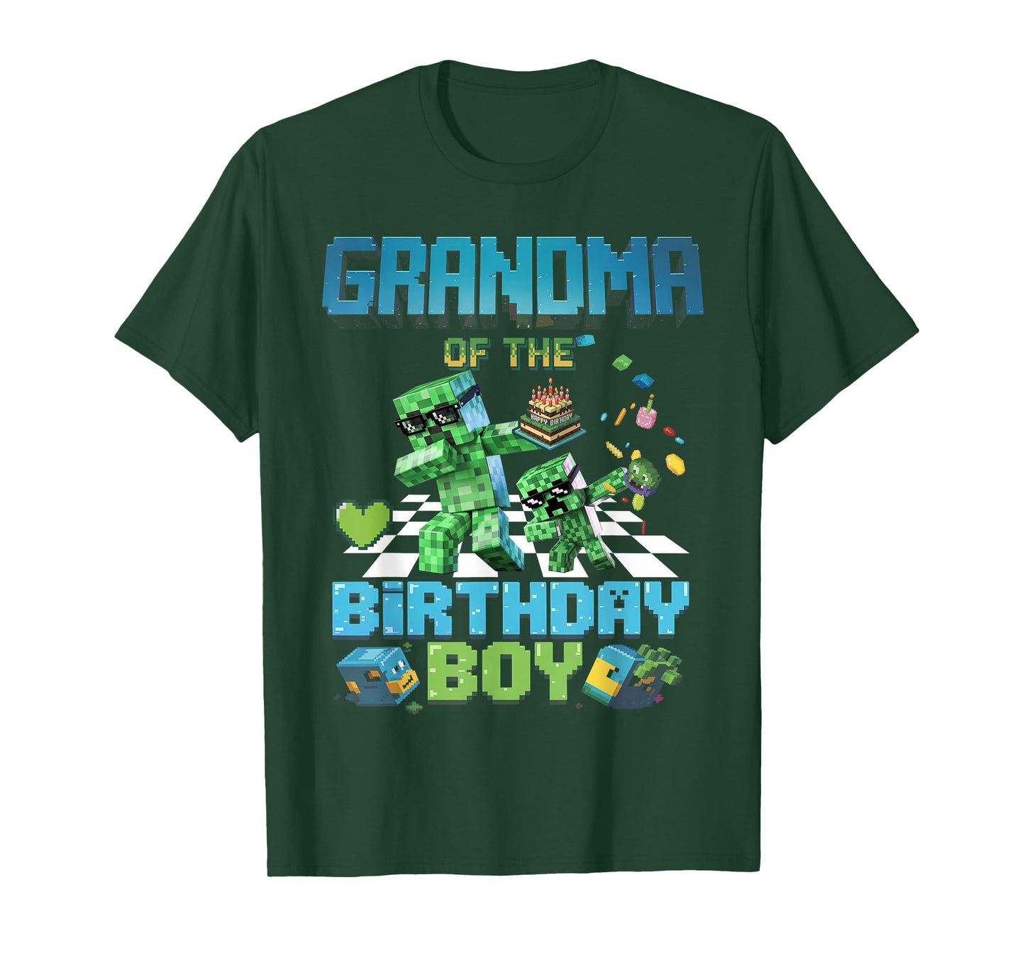 Grandma of the Birthday Boy Funny Brick Games Shirt Mens Boy T-Shirt
