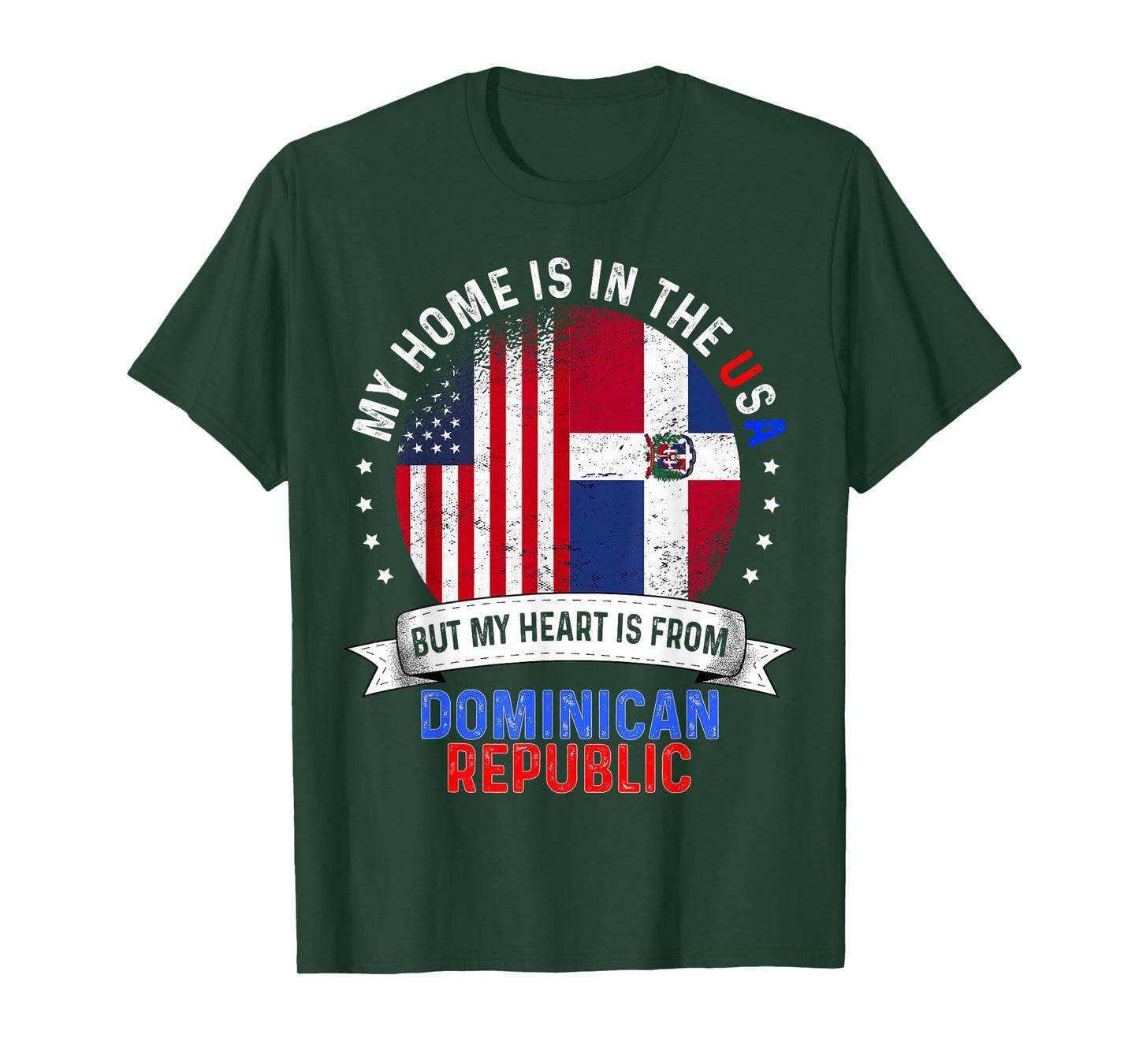 American Patriot Heart is from Dominican Republic Flag T-Shirt