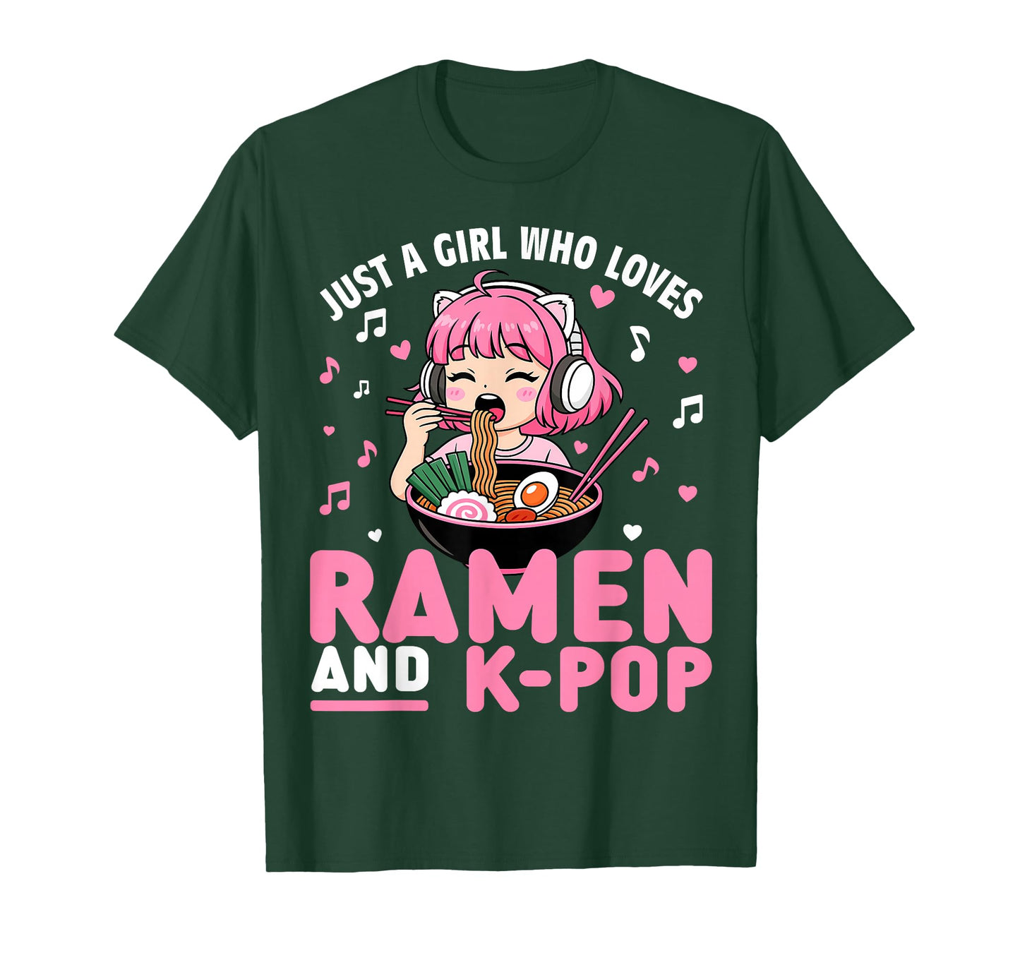 Just A Girl Who Loves Anime Ramen and K-pop T-Shirt