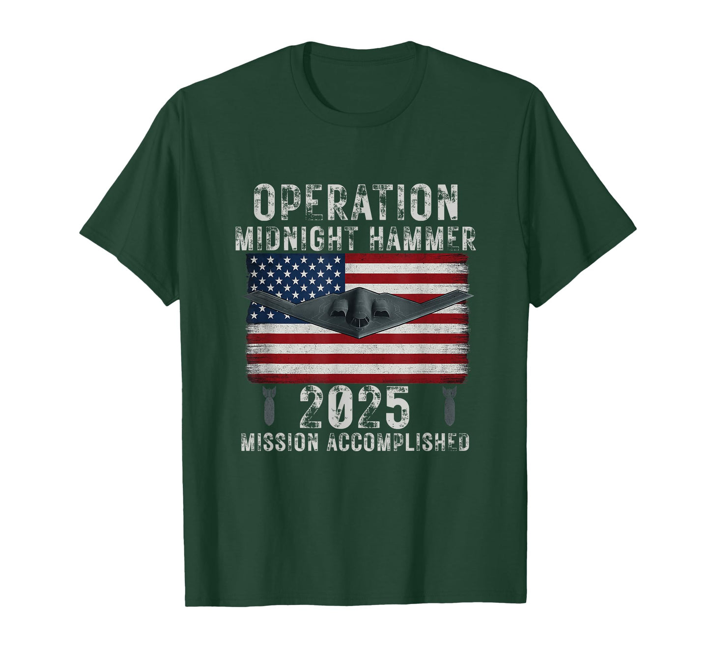 USA Flag Operation Midnight Hammer B-2 Stealth Bomber Jet T-Shirt