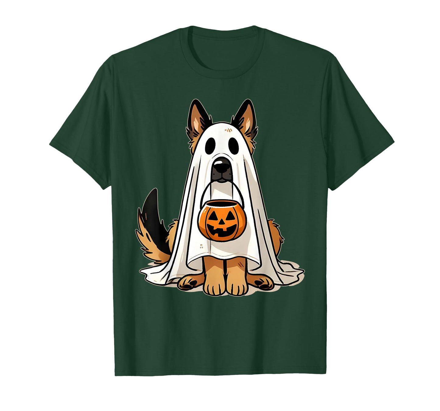 German Shepherd Dog Ghost Pumpkin Jack O Lantern Halloween T-Shirt