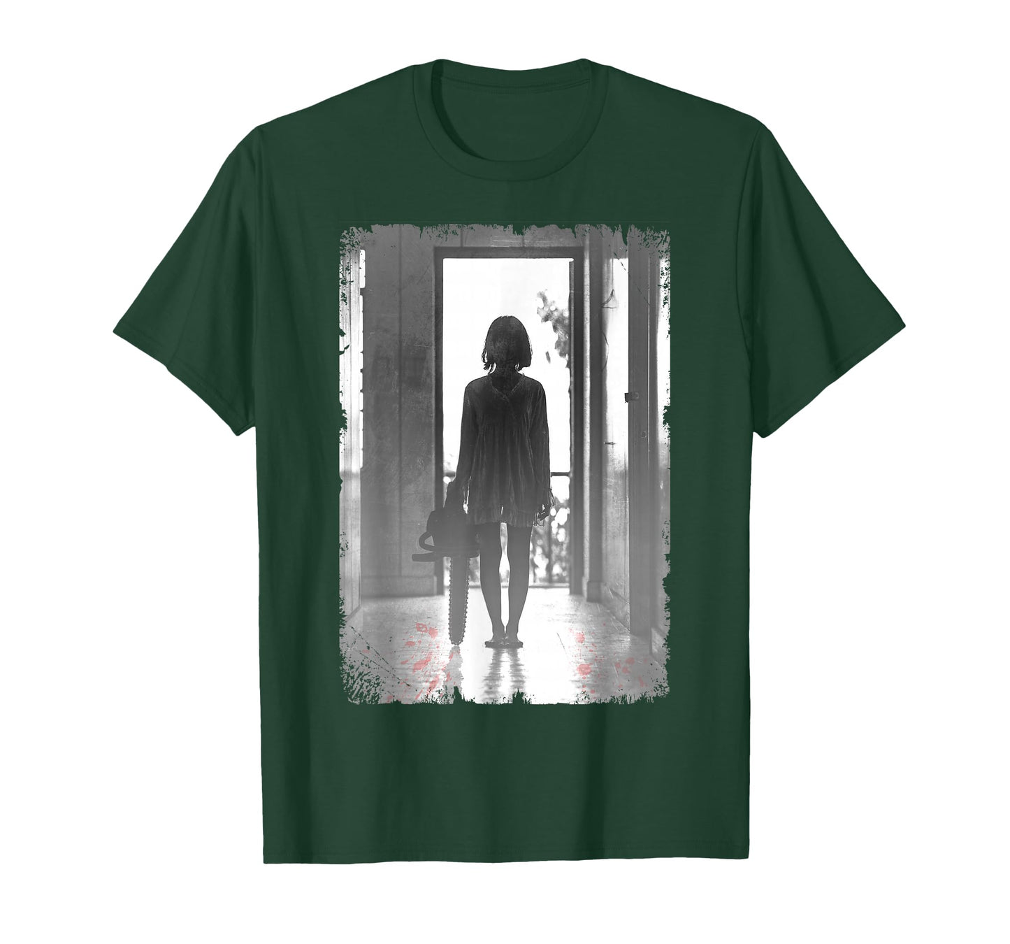 Creepy Chainsaw Girl Horror Dark Art T-Shirt