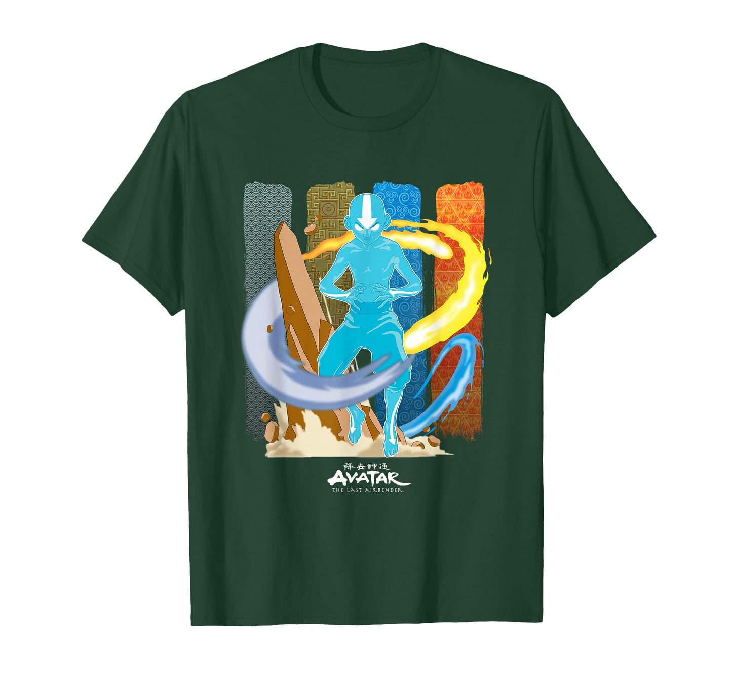Avatar: The Last Airbender Aang Avatar Nations Unite Panels T-Shirt
