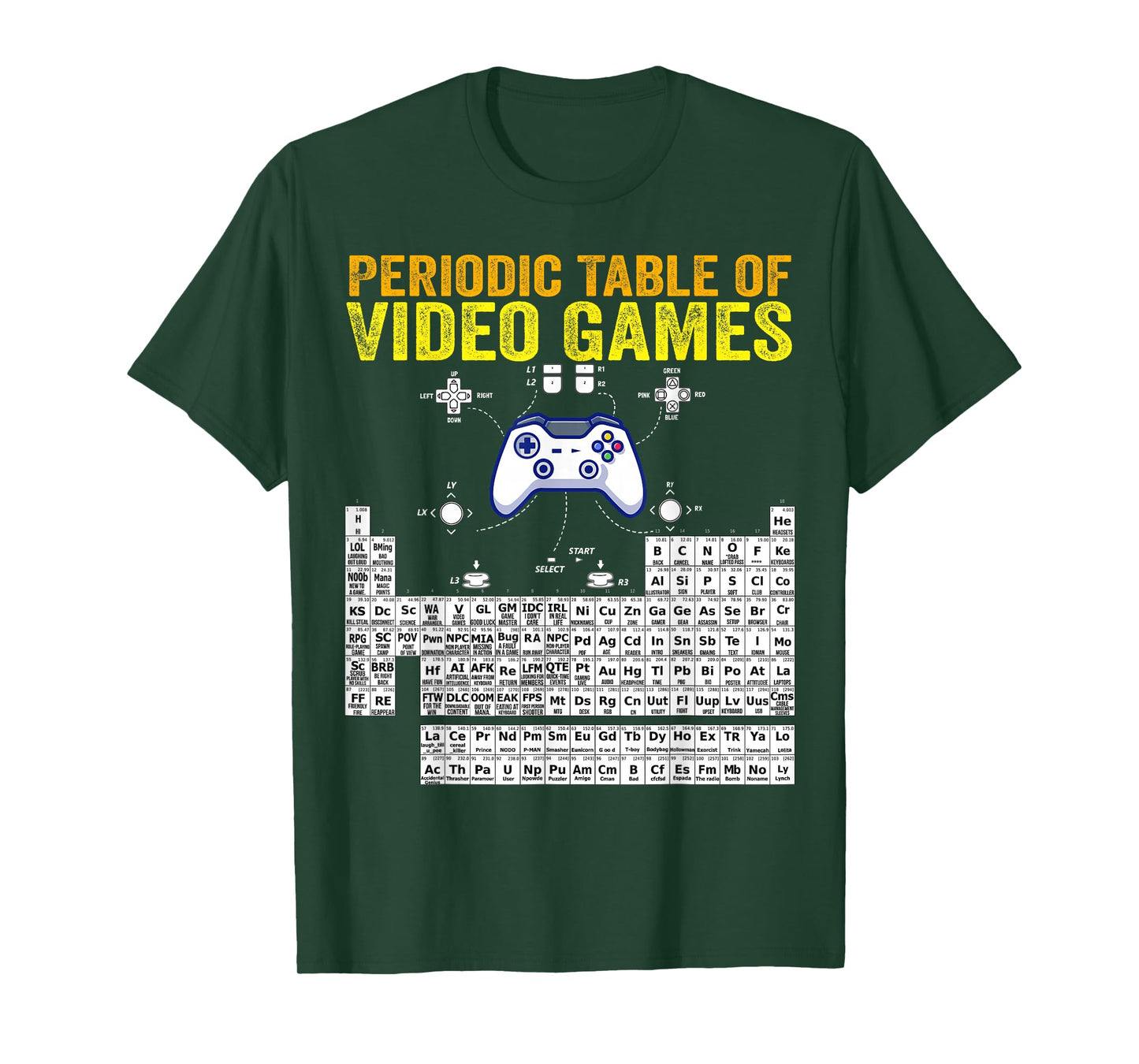 Periodic Table of Video Games Cool gamers Elements Graphic T-Shirt