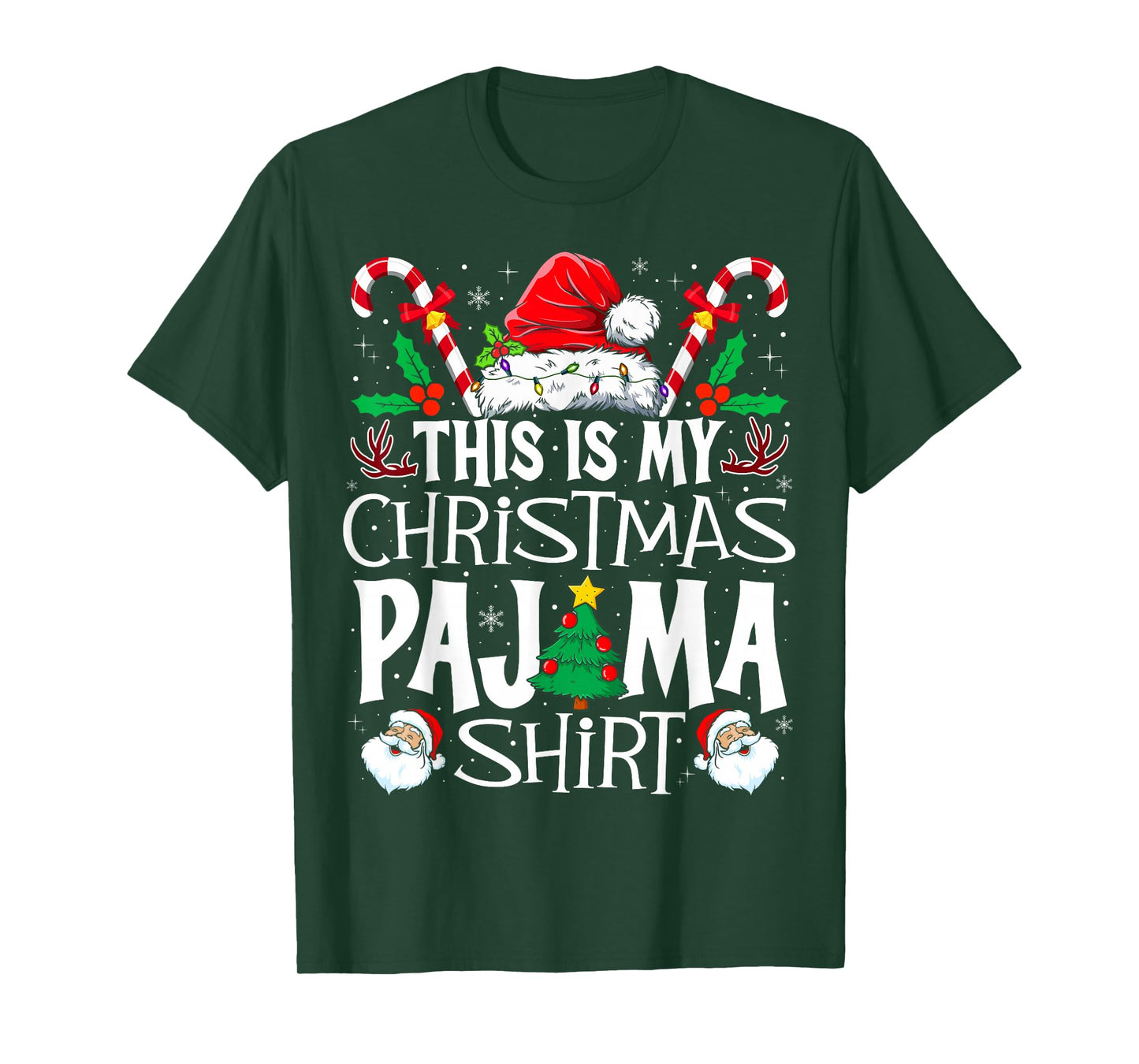 This is My Christmas Pajama Shirt Funny Xmas PJs Men Women T-Shirt