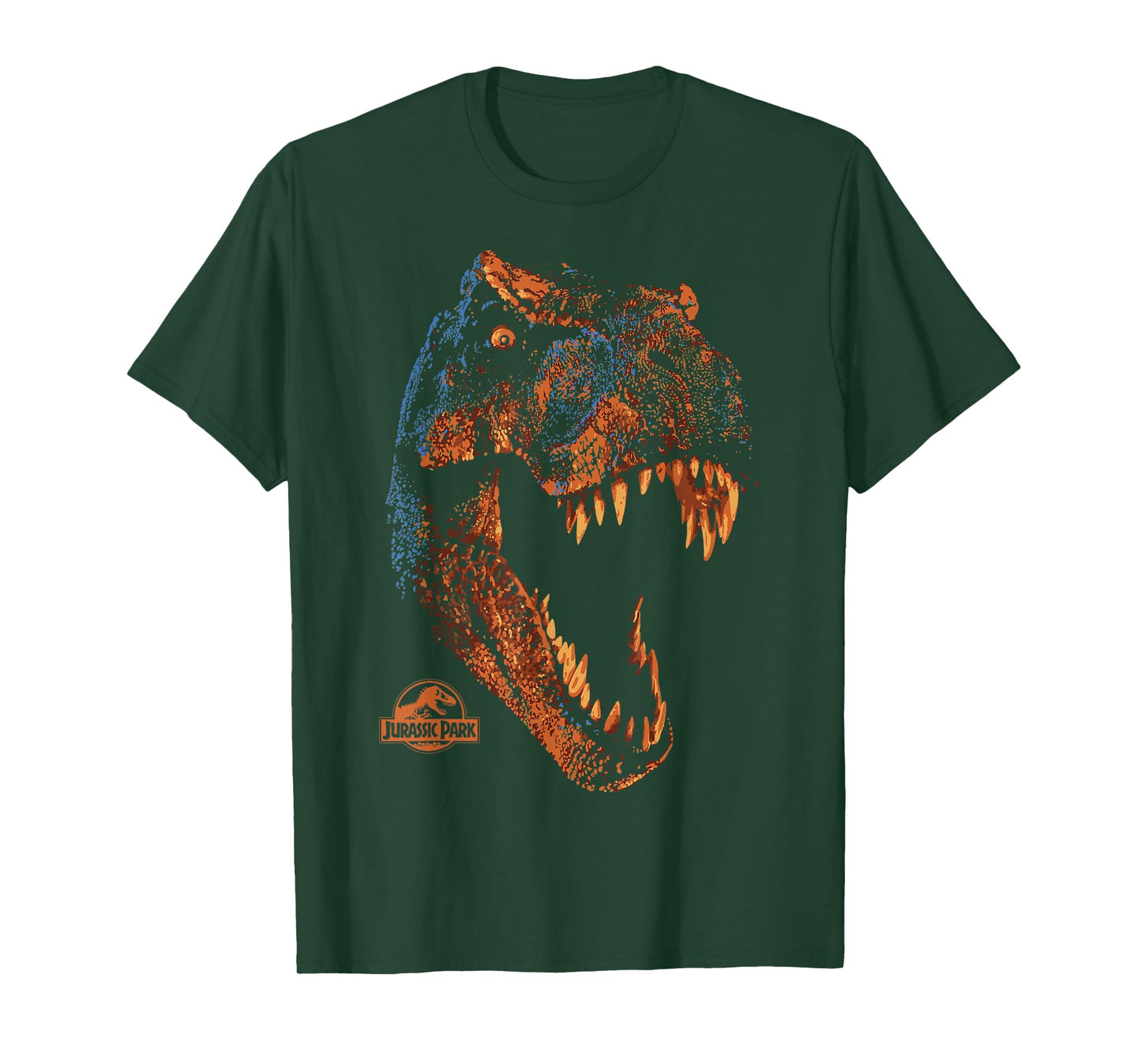 Jurassic Park T-Rex Orange Head Roaring T-Shirt Small