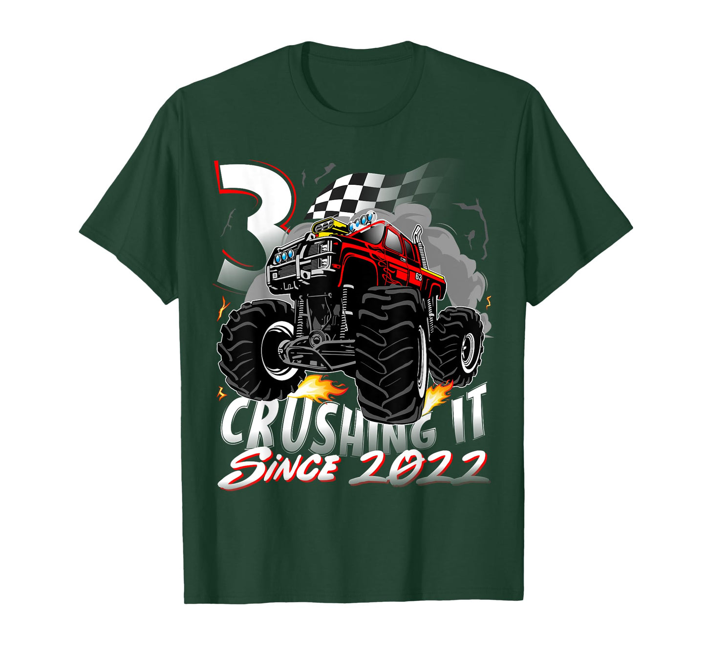Birthday Monster Truck 3 year Old Boys 3rd Party Born 2022 T-Shirt