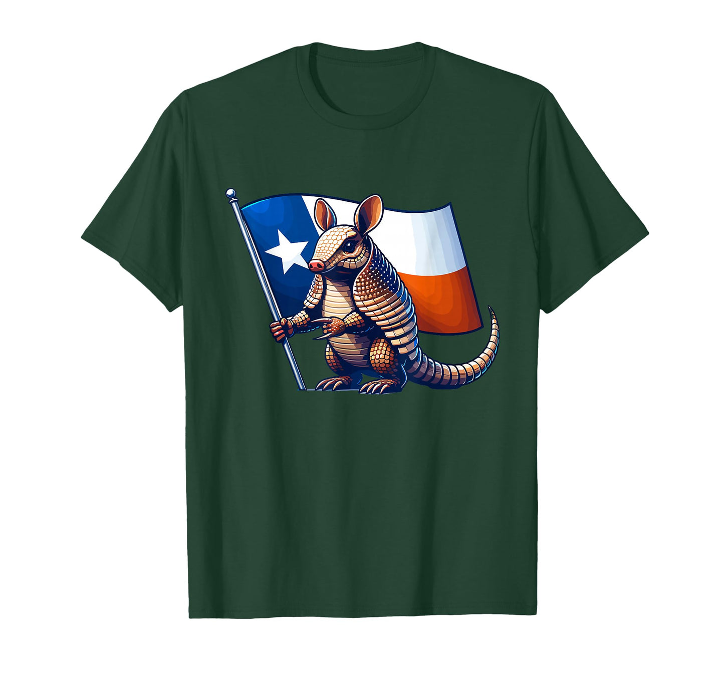 Armadillo with the Flag of Texas T-Shirt