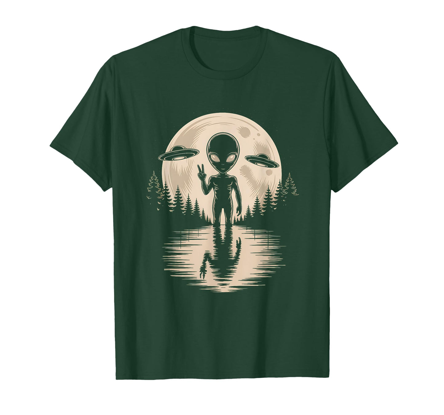 Alien Moon Space UFO Extraterrestrial Vintage T-Shirt