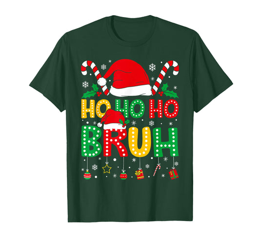 Ho Ho Ho Bruh Funny Christmas Teens Boys Kids Xmas Pajamas T-Shirt