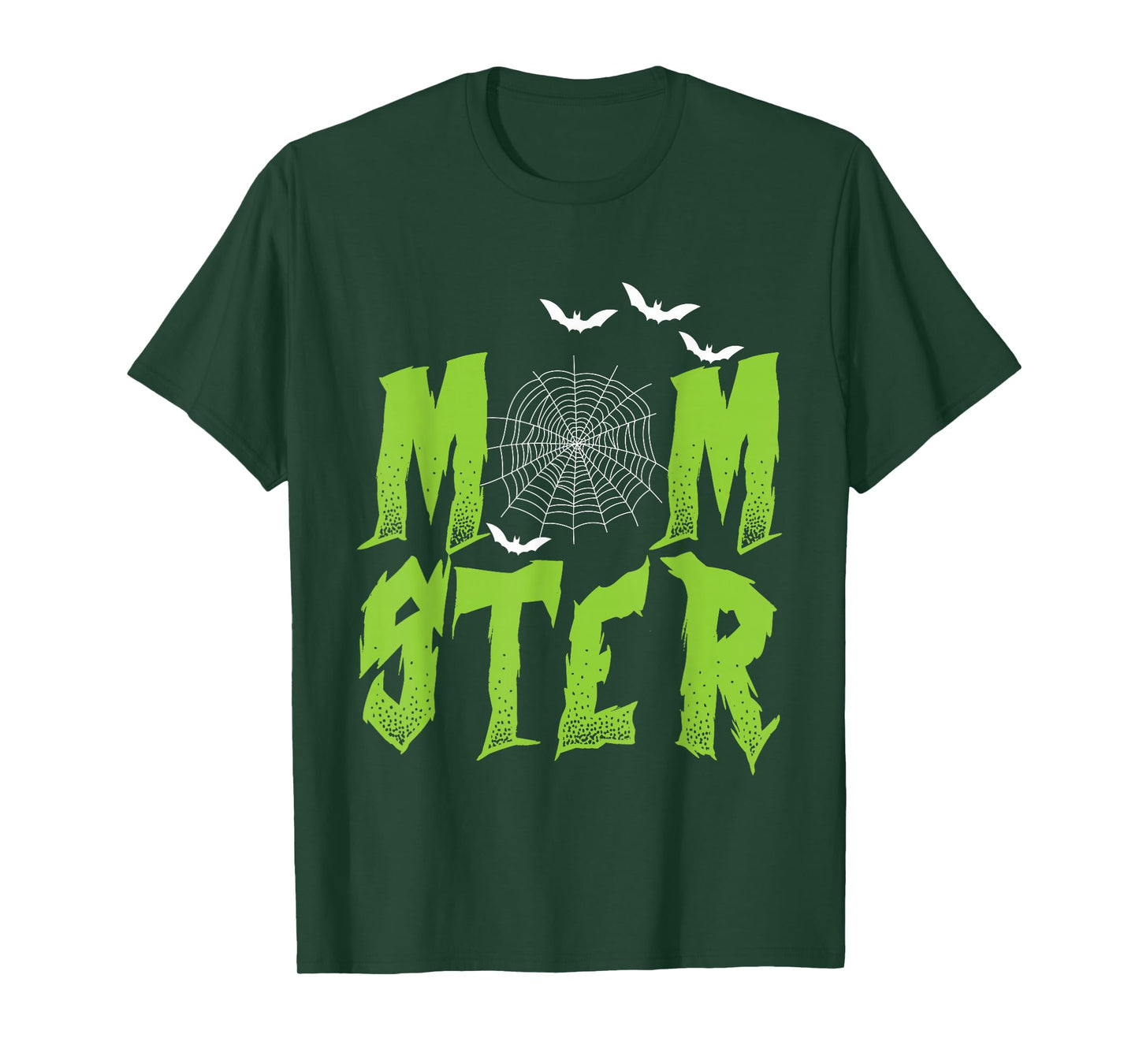 Halloween MOMster Bats Spider Web Mum Monster Mother Women T-Shirt