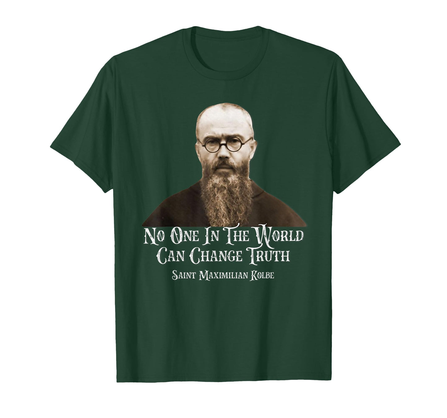 Catholic St. Maximilian Kolbe Quote T-Shirt, Small, Black