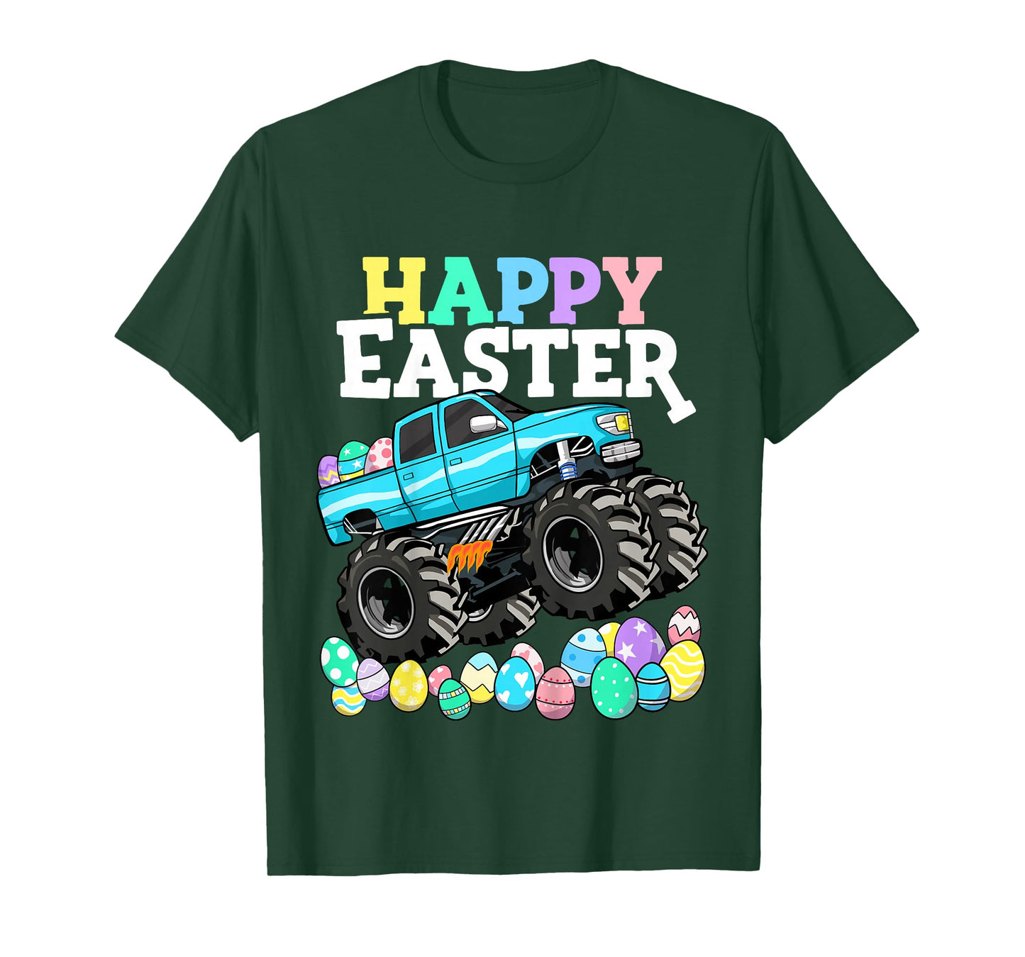 Boys Happy Easter Monster Truck Easter Eggs Toddler T-Shirt