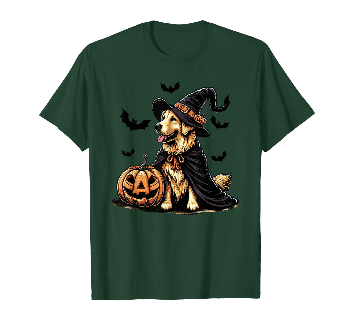 Funny Golden Retriever Dogs Ghost Boo Witch Spooky Halloween T-Shirt