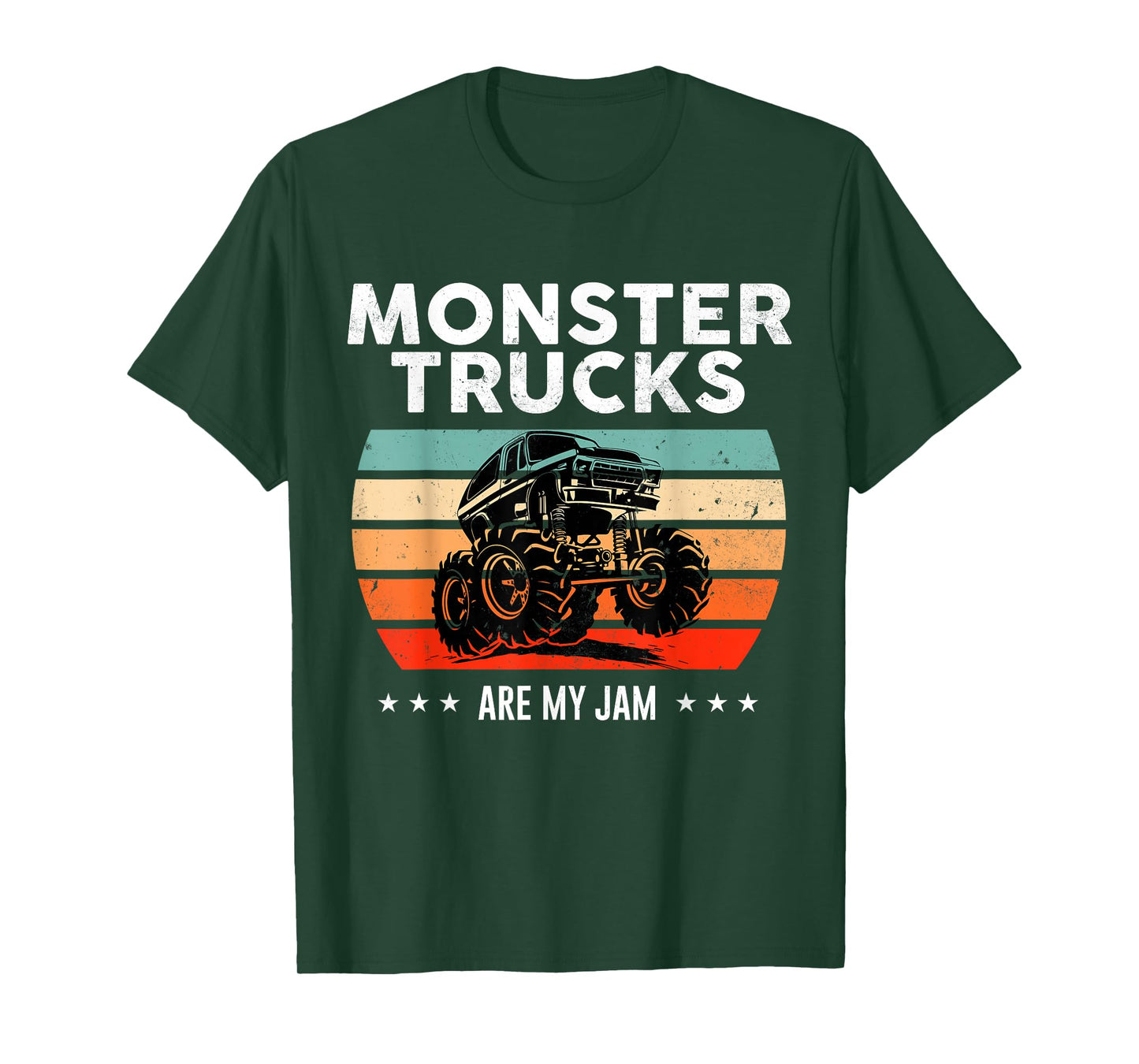 Vintage Monster Truck Are My Jam Retro Sunset Cool Engines T-Shirt