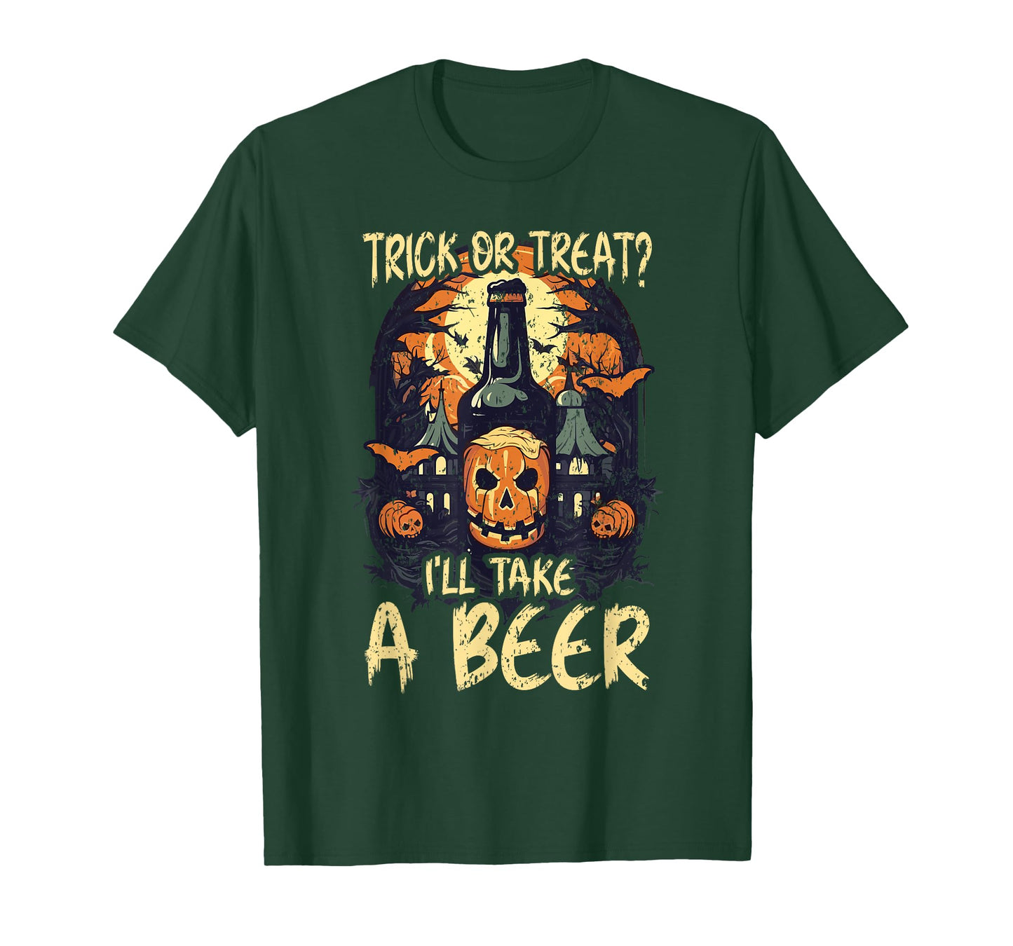 Halloween Beer Drinker Trick Or Treat Spooky Alcoholic T-Shirt