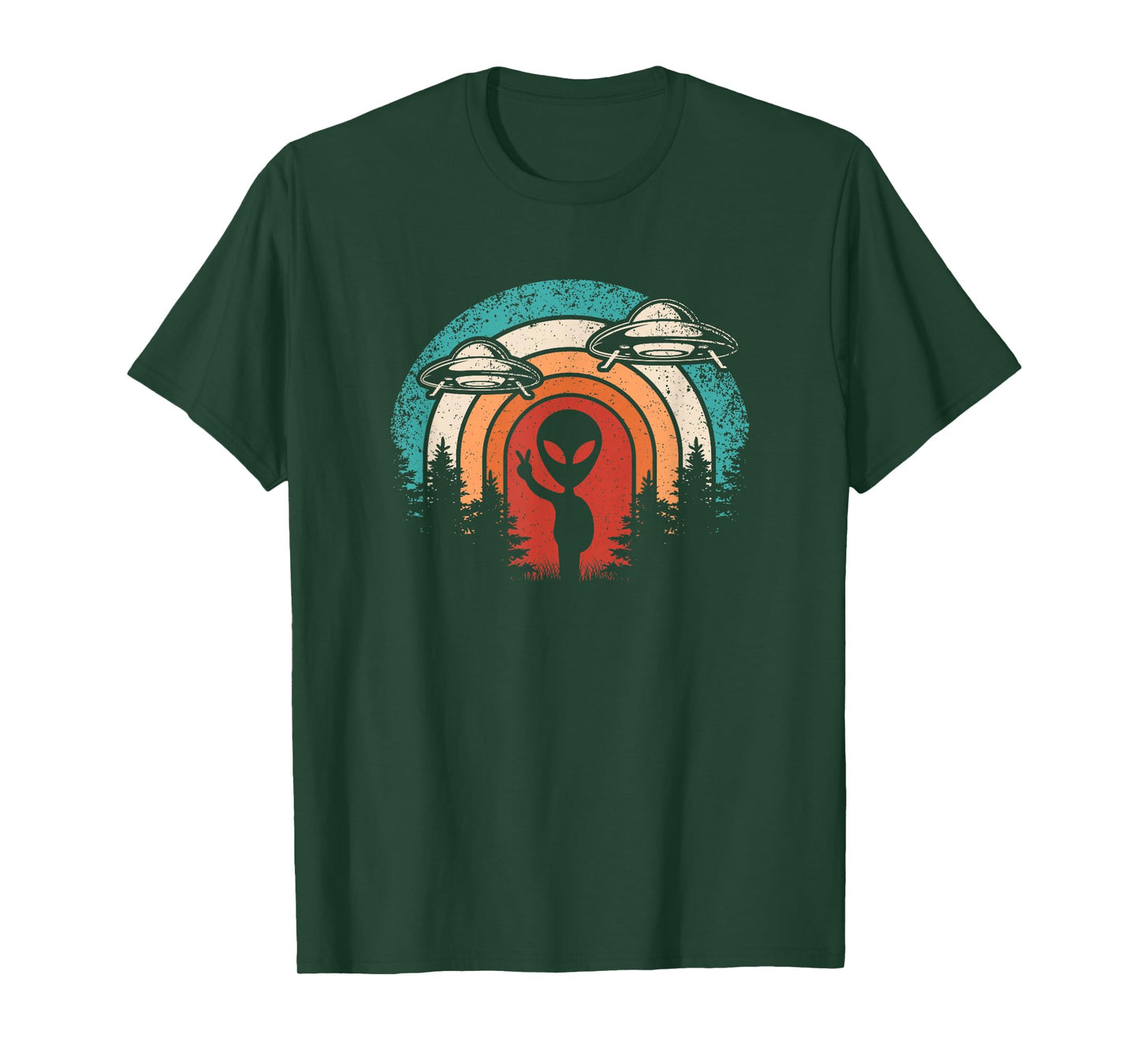 Funny Retro Alien UFO Space Extraterrestrial Men Women T-Shirt