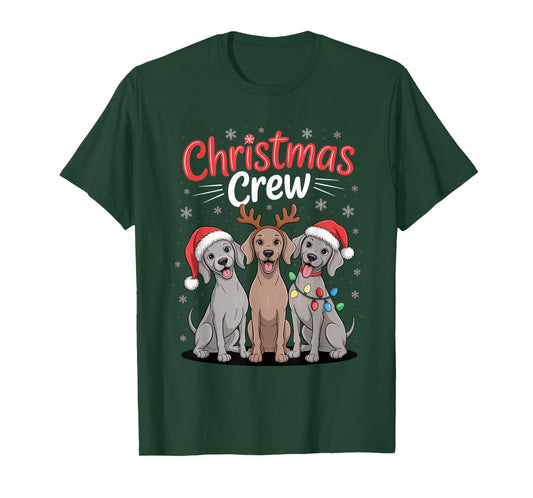 Christmas Crew Xmas Puppy Dog Funny Christmas Weimaraner T-Shirt