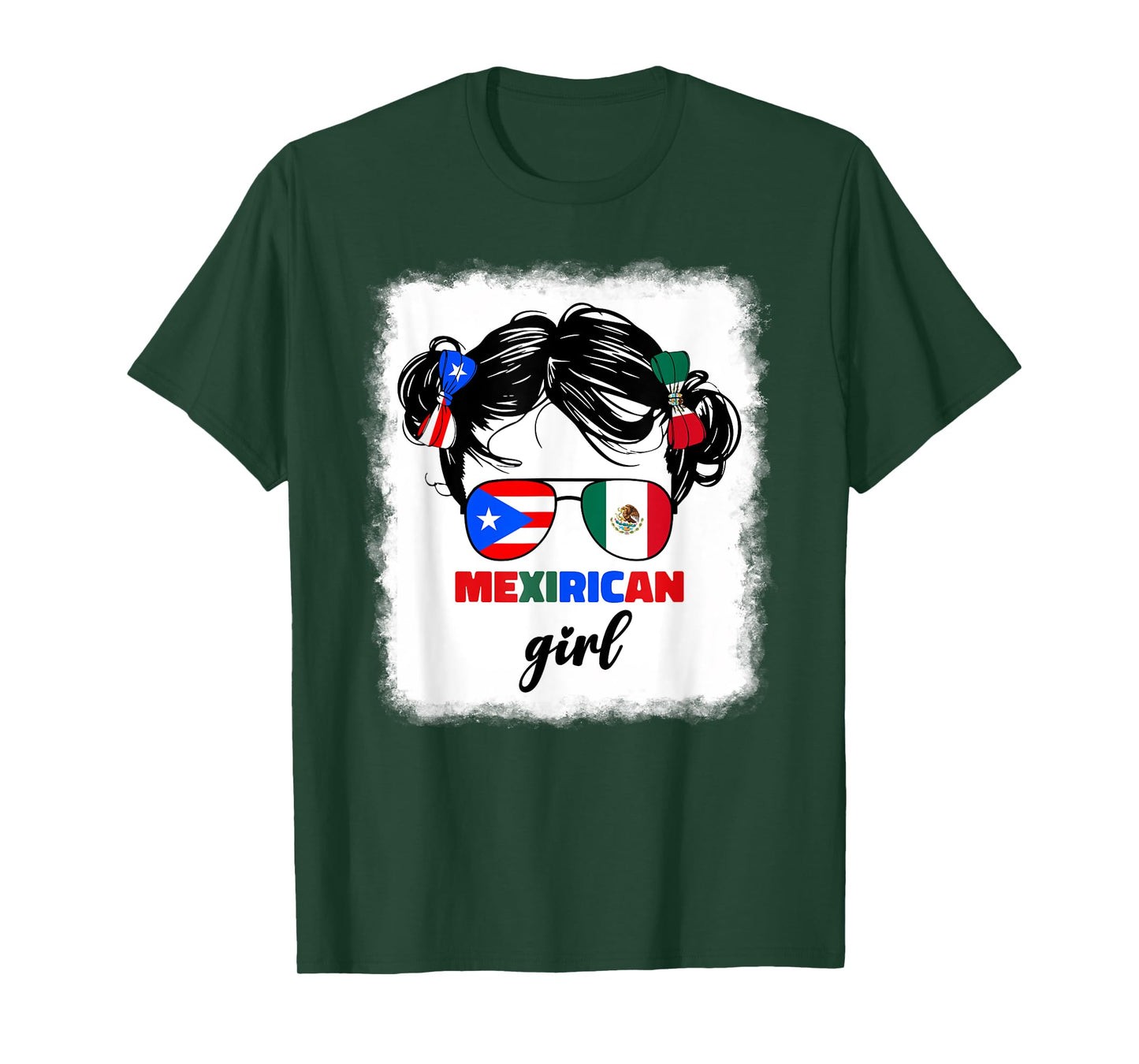 Mexirican Girl Kids Half Mexican And Puerto Rican Rico Flag T-Shirt