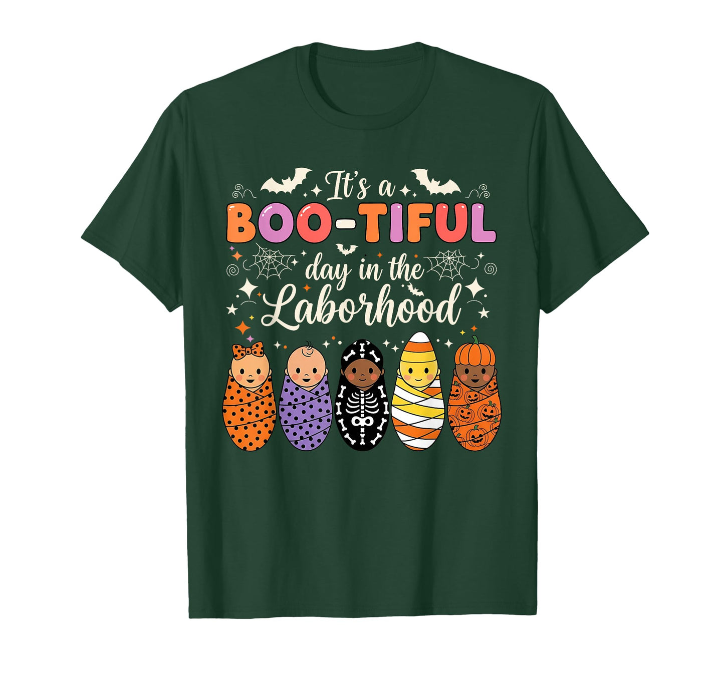 Spooky Swaddle Squad Halloween Funny Labor and Delivery T-Shirt
