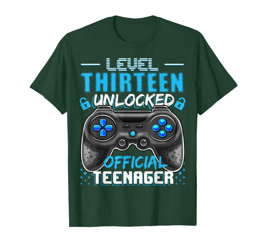 Level 13 Unlocked Official Teenager Video Game 13th Birthday T-Shirt