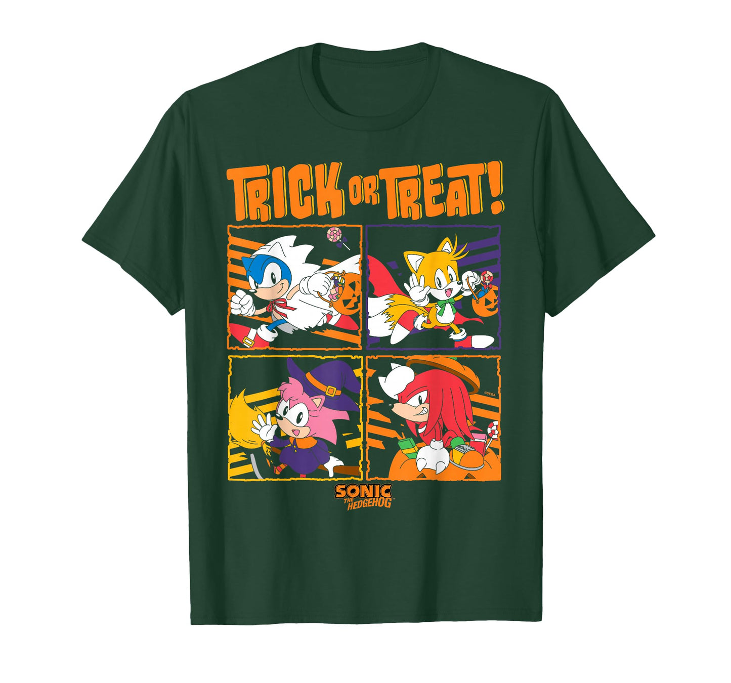 Sonic The Hedgehog Halloween Trick Or Treat Cute Disguises T-Shirt