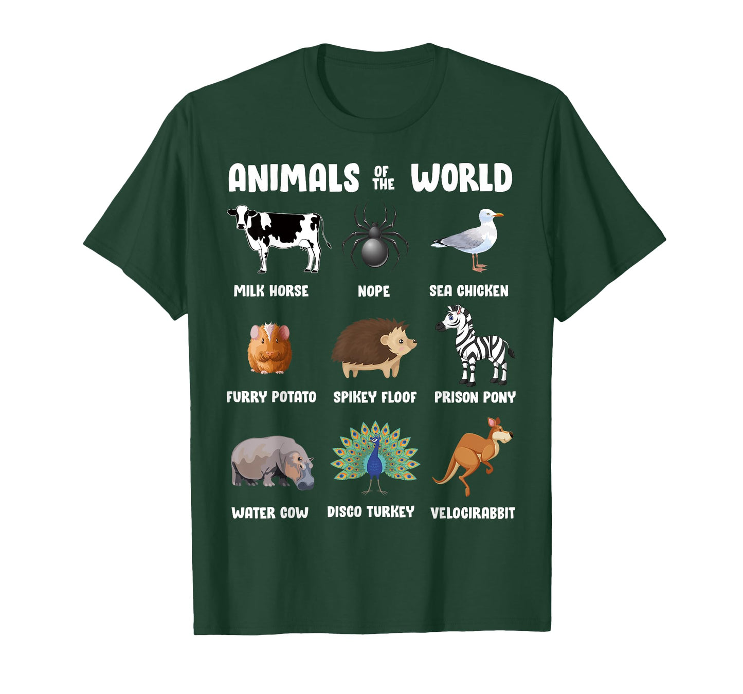 Animals Of The World Gift Tee Funny Rare Animals Memes T-Shirt
