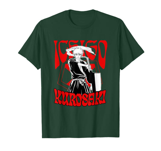 Bleach Ichigo Kurosaki New Age 60's Type Anime T-Shirt