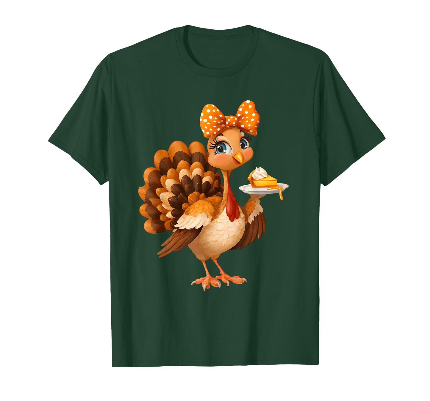 Cute Turkey Pie Coquette Bow Girl Women Kid Thanksgiving T-Shirt