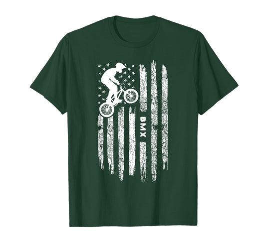American Flag BMX Clothing - BMX Rider Vintage BMX T-Shirt