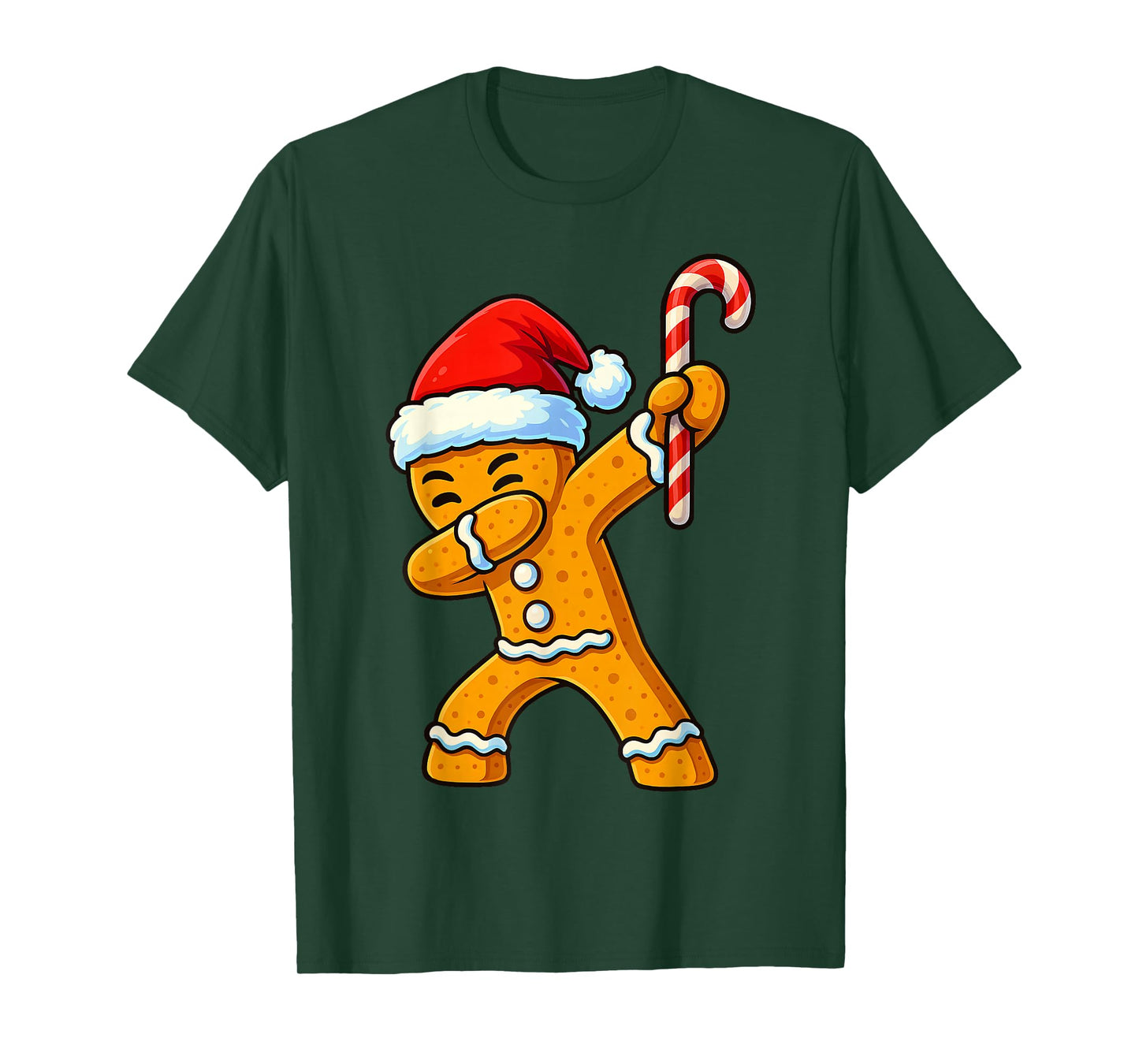 Dabbing Gingerbread Santa Candy Christmas Boys Teen Girl Kid T-Shirt