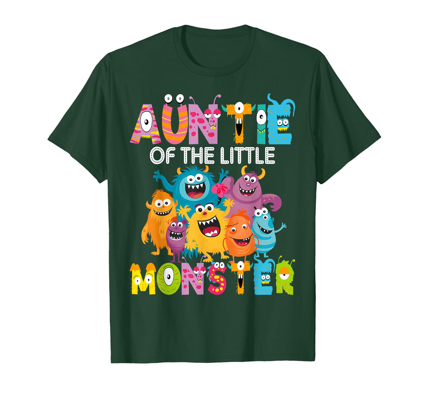 Auntie of The Little Monster 1St Birthday Boy Party T-Shirt