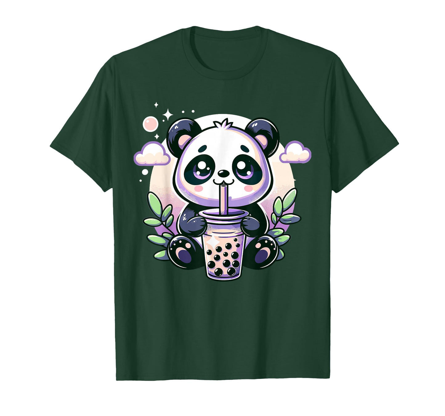 Kawaii Panda Anime Boba Drink Bubble Tea Kids Teen Girl Boy T-Shirt