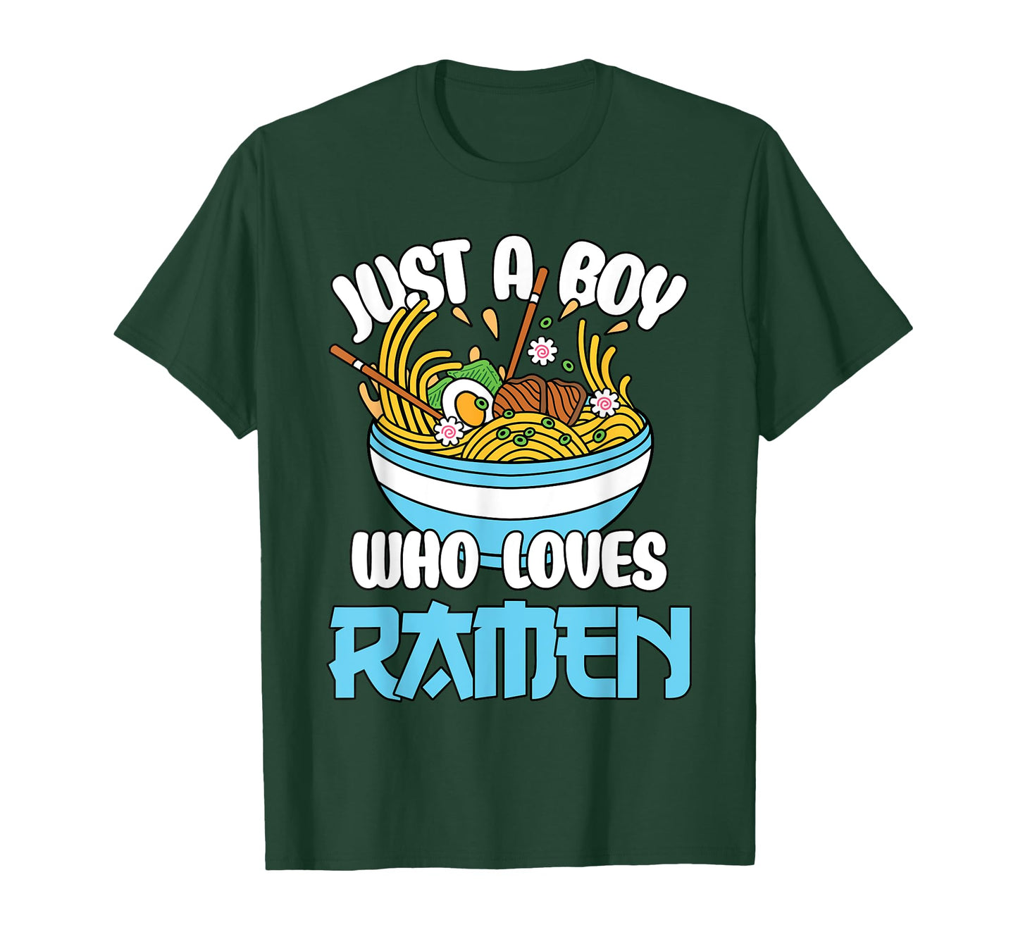 Just A Boy Who Loves Ramen Japanese Noodles Boys Kids T-Shirt