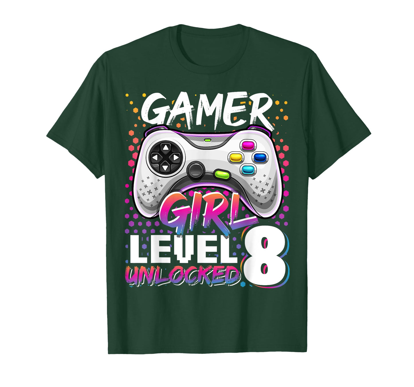 Gamer Girl Level 8 Unlocked Video Game 8th Birthday Gift T-Shirt