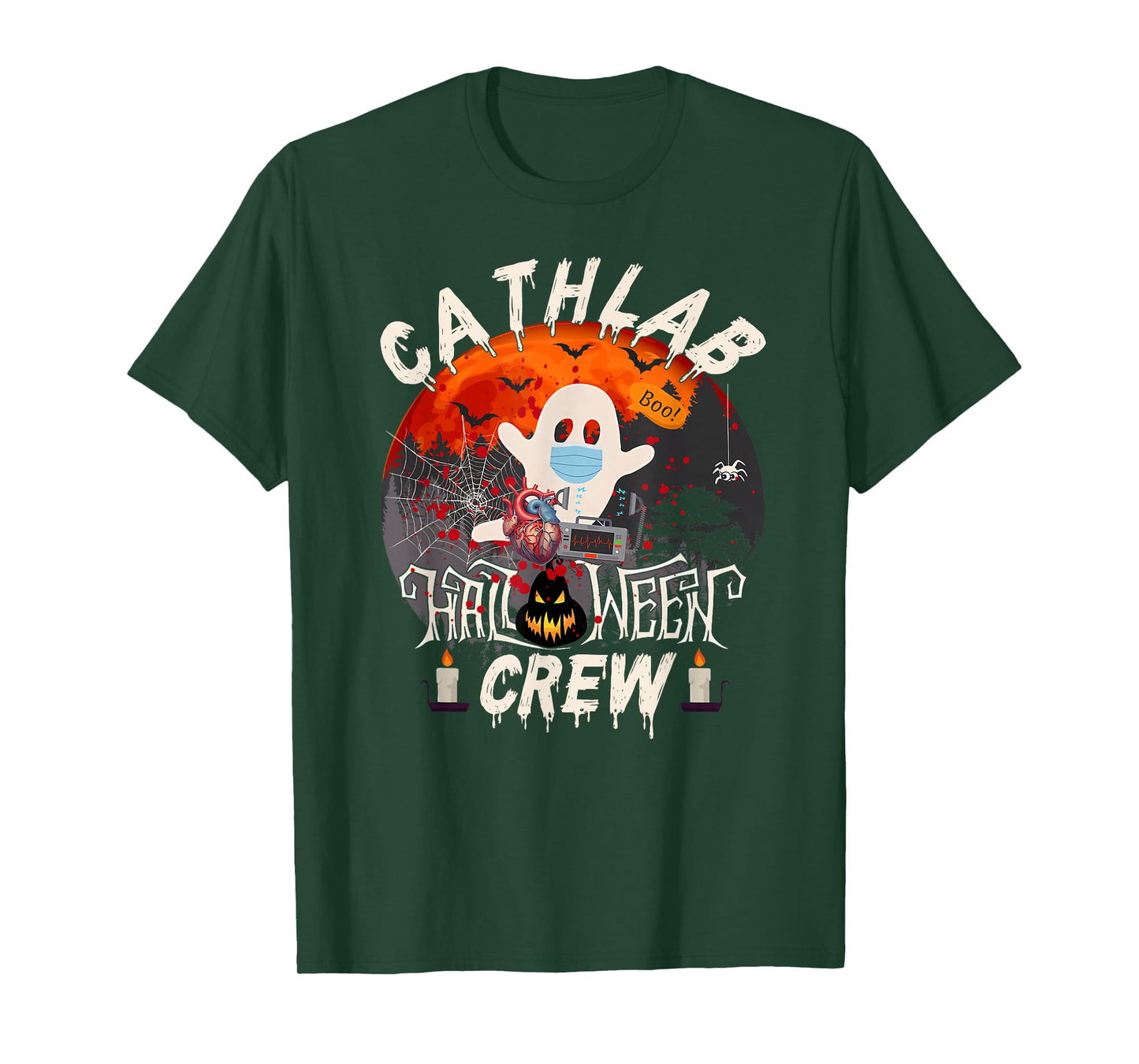 Spooky Cath Lab Boo Crew Cath Lab Halloween Matching T-Shirt