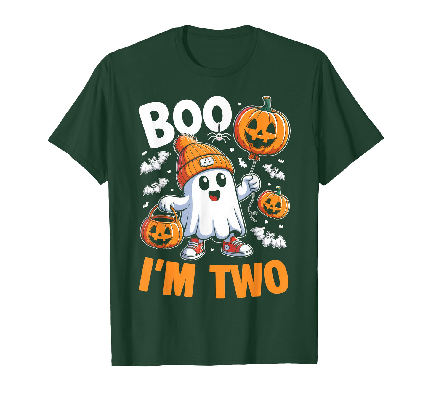 Boo I'm Two Ghost 2nd Birthday Halloween Boy Kids Groovy T-Shirt