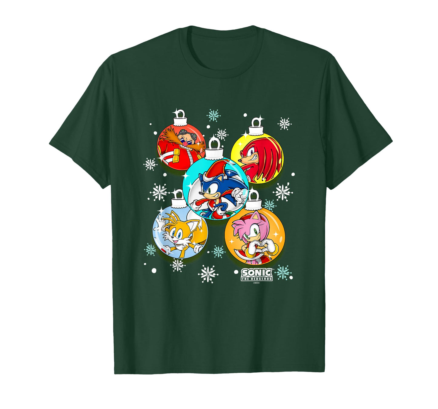 Sonic The Hedgehog Christmas X-Mas Globes Decorations T-Shirt