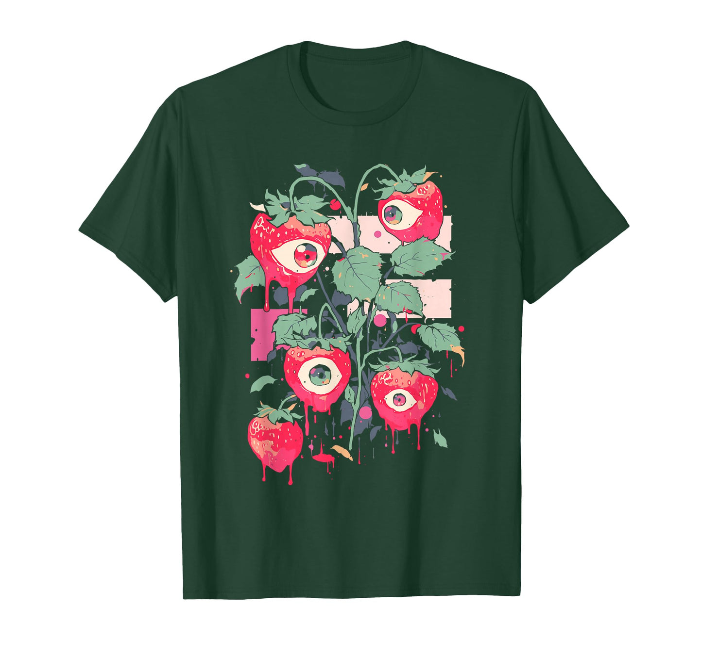 Weirdcore Trippy Strawberry Creepy Cute Pastel Goth Grunge T-Shirt