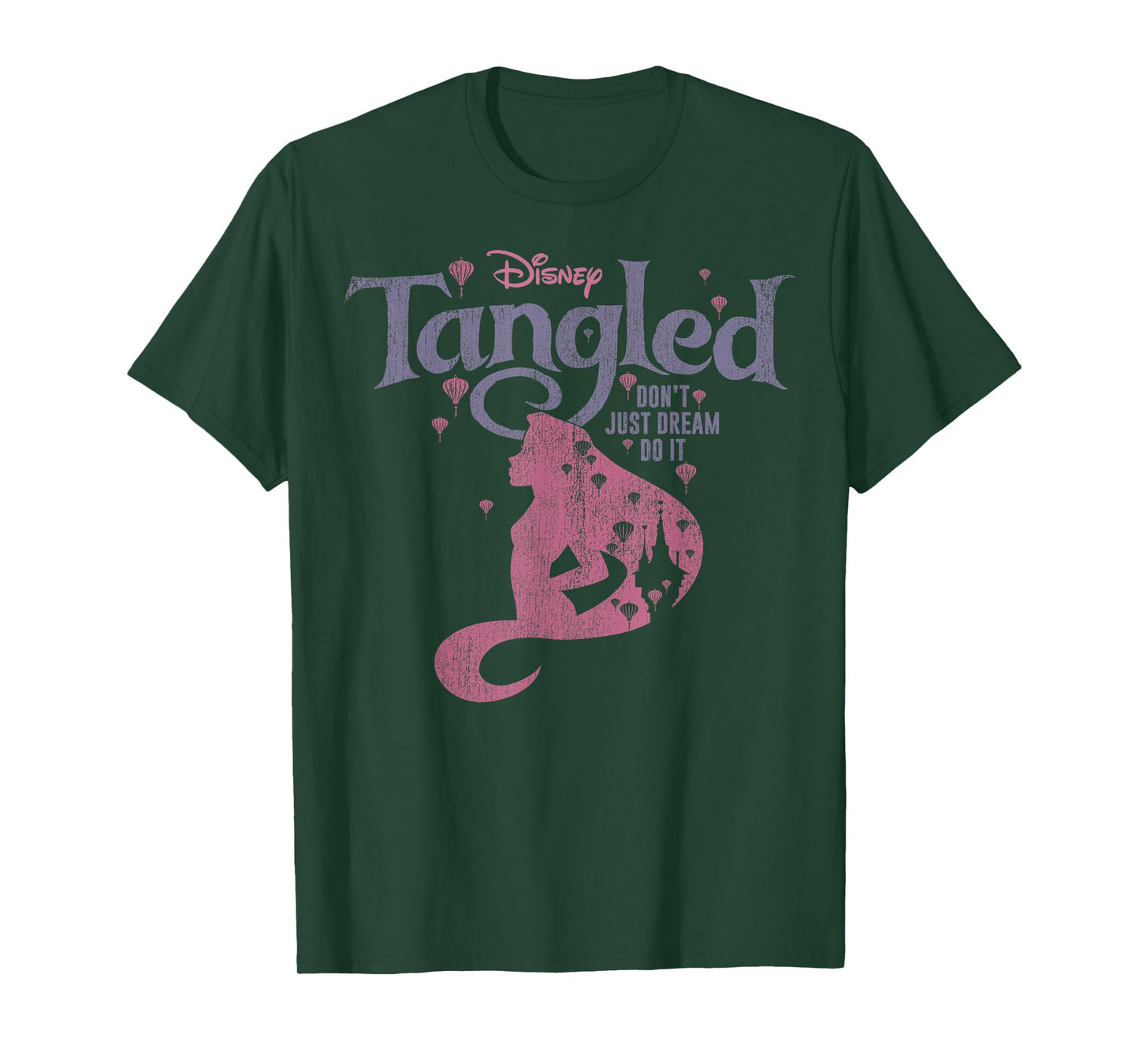 Disney Tangled Silhouette Don't Just Dream Graphic T-Shirt T-Shirt Small
