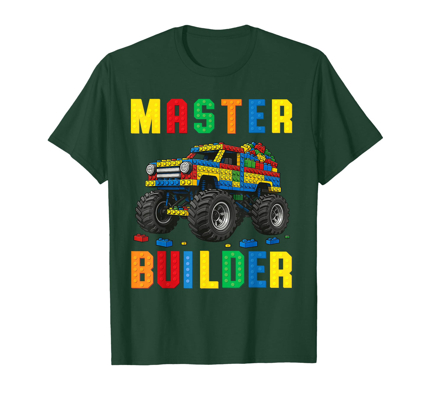 Funny Family Master Builder Building Bricks Blocks Kids Boys T-Shirt